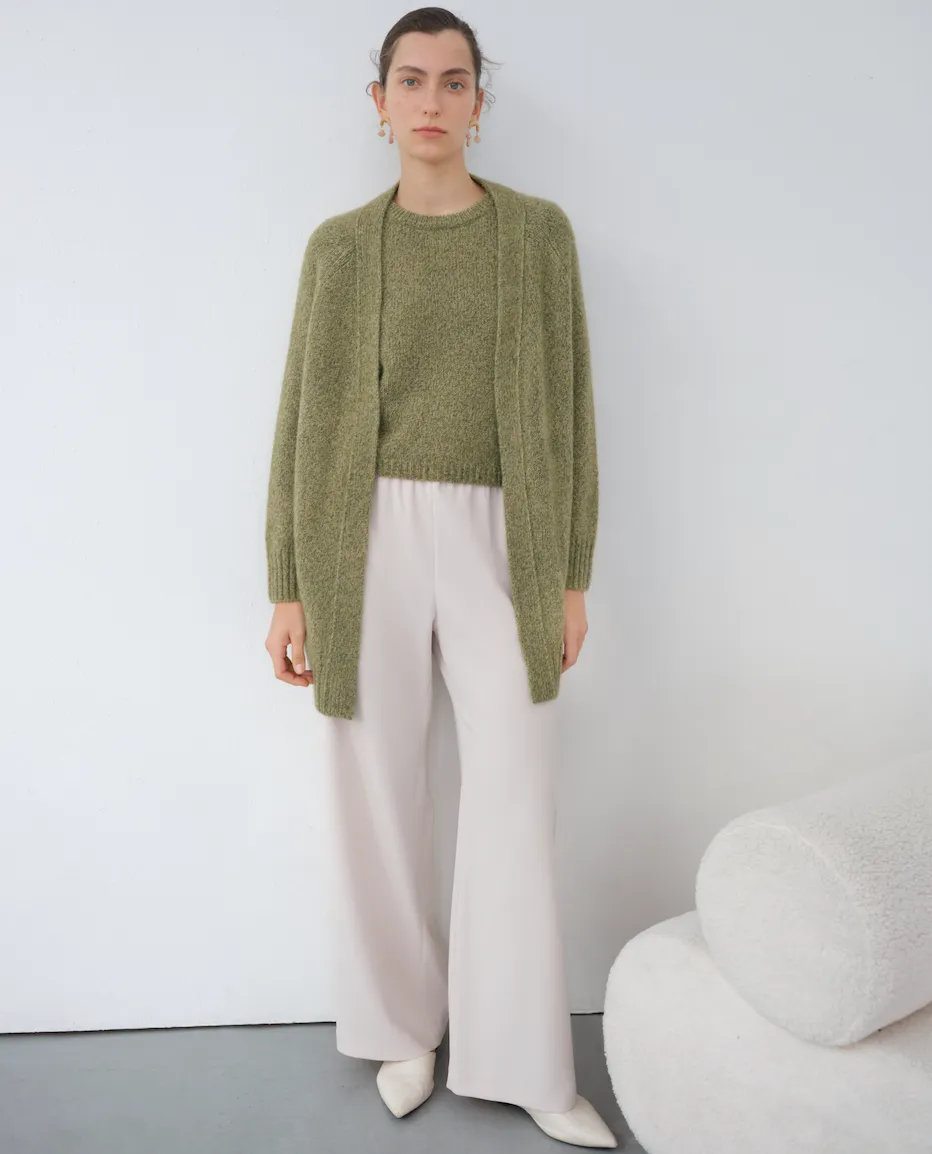 Jennifer Cashmere Midi Open Cardigan