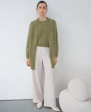 Jennifer Cashmere Midi Open Cardigan