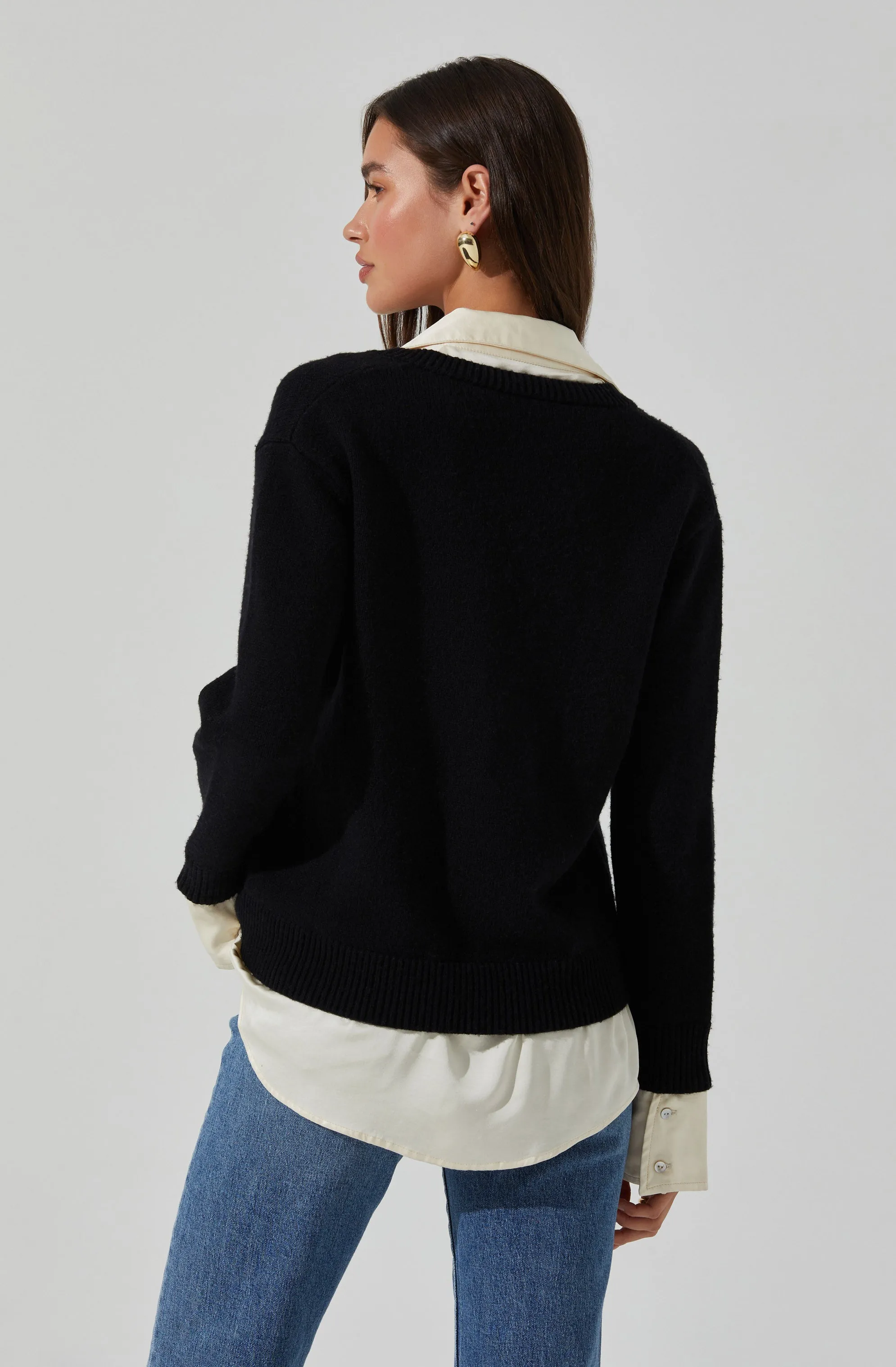 Jianna Mixed Media Layered Sweater
