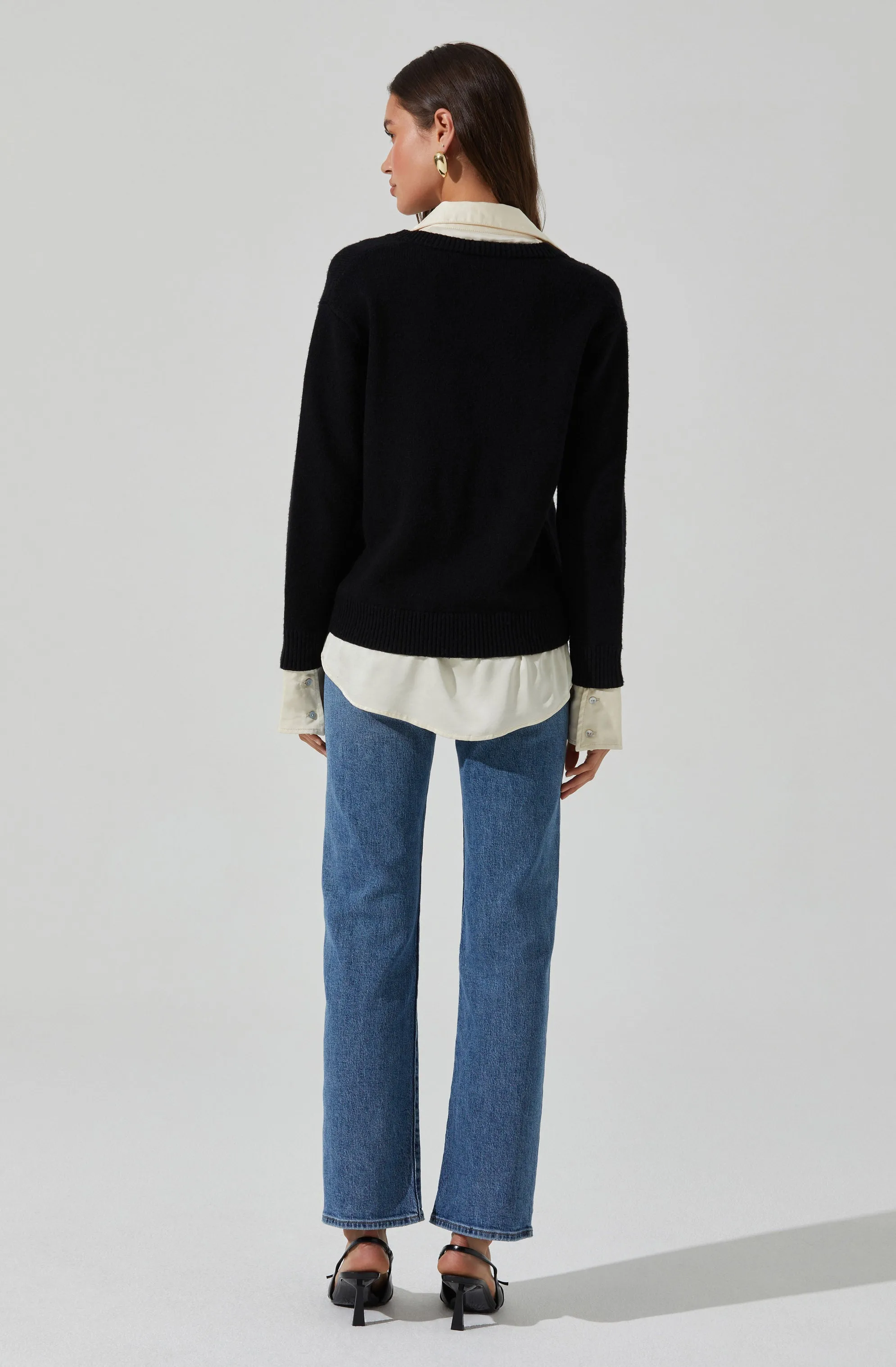 Jianna Mixed Media Layered Sweater