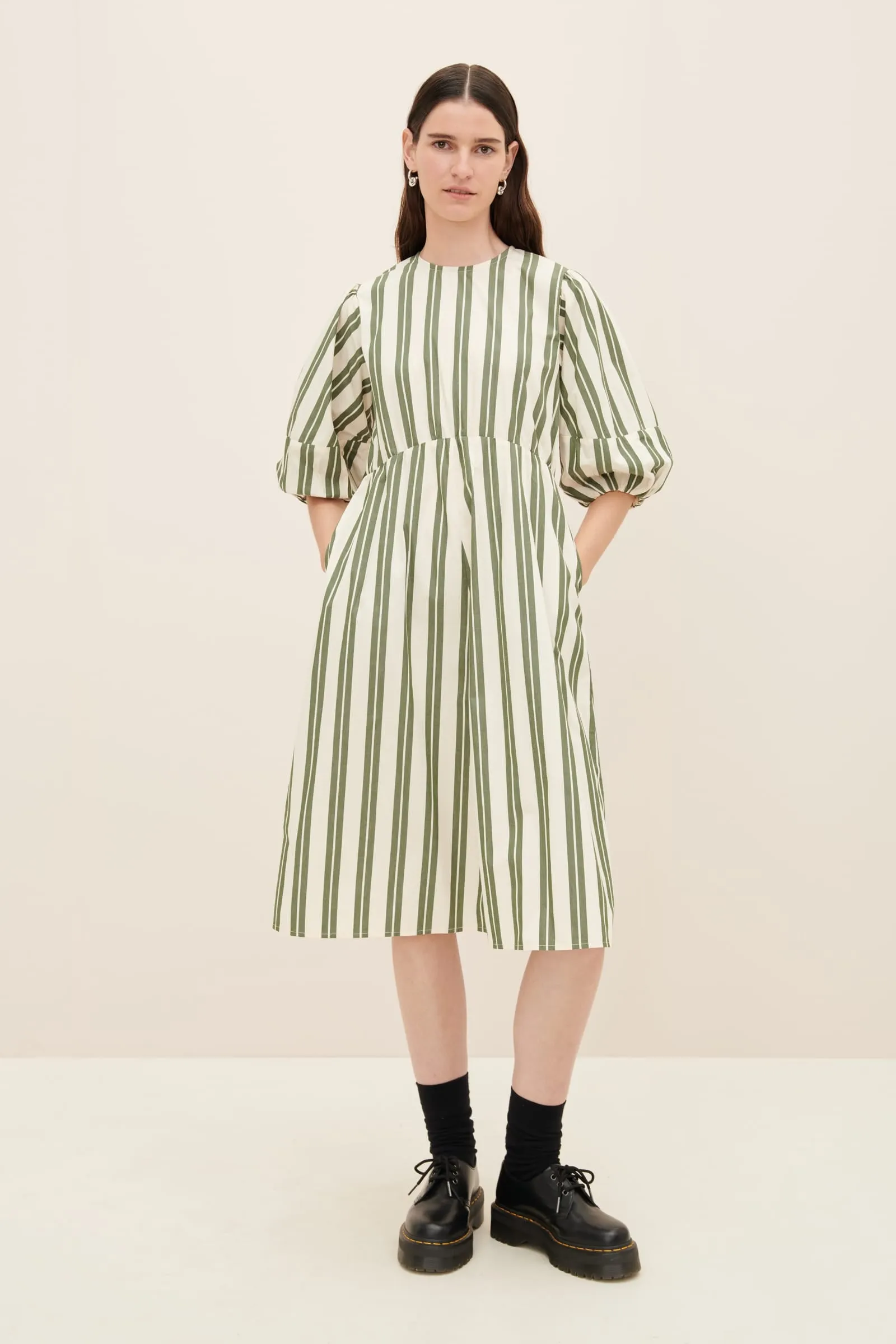Joan Dress, Forest Stripe