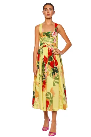 Julie Sleeveless Floral Cotton Midi Dress