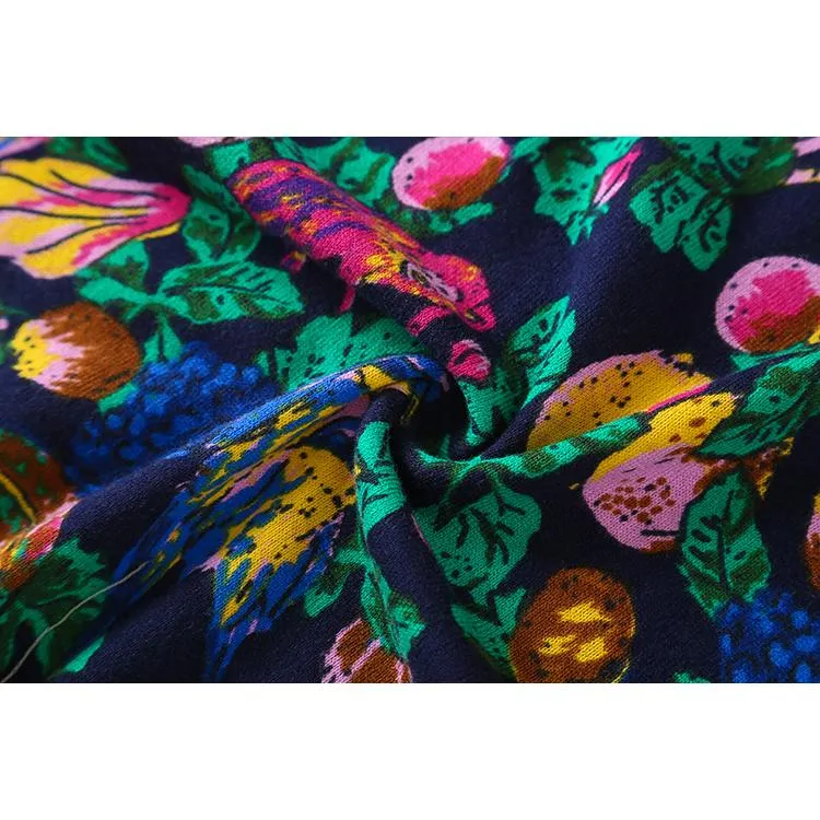Jungle Print Cotton Knit Sweater