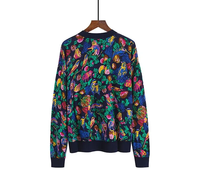Jungle Print Cotton Knit Sweater