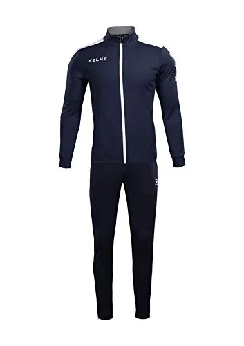 KELME Tracksuit Sets for Mens, Womens, Boys and Girls – 2 Piece Set Includes Track Jacket ans Pants (Dark Blue/White, X-Small (Adult))