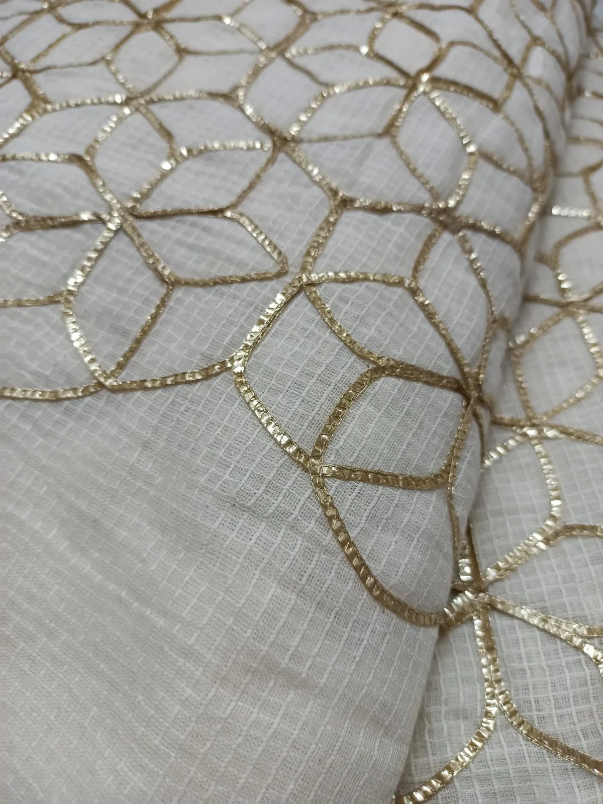 Kota Cotton Embroidered Fabric