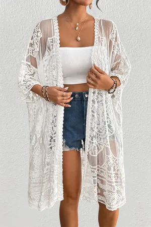 Lace Embroidered Womens Kimono Cardigan
