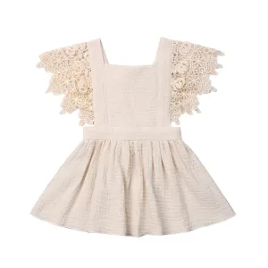 Lace Petal Backless Dress