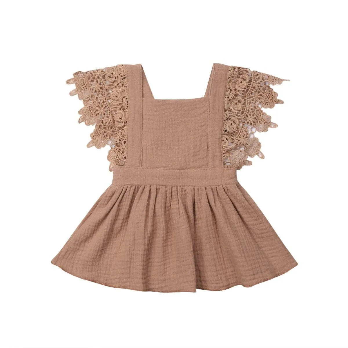 Lace Petal Backless Dress