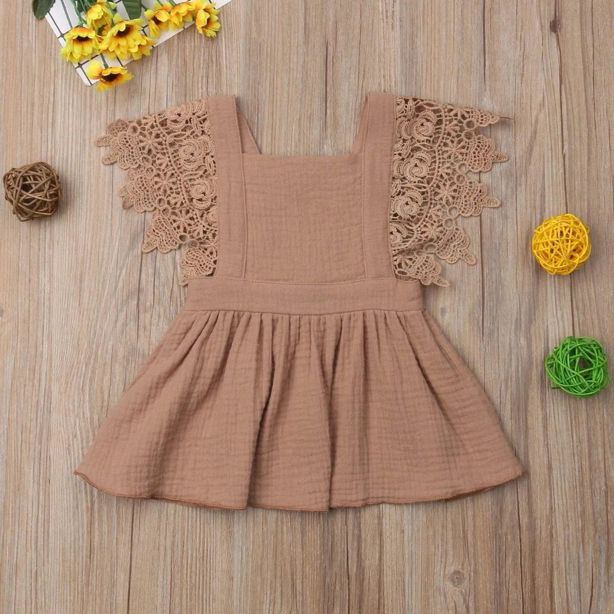 Lace Petal Backless Dress