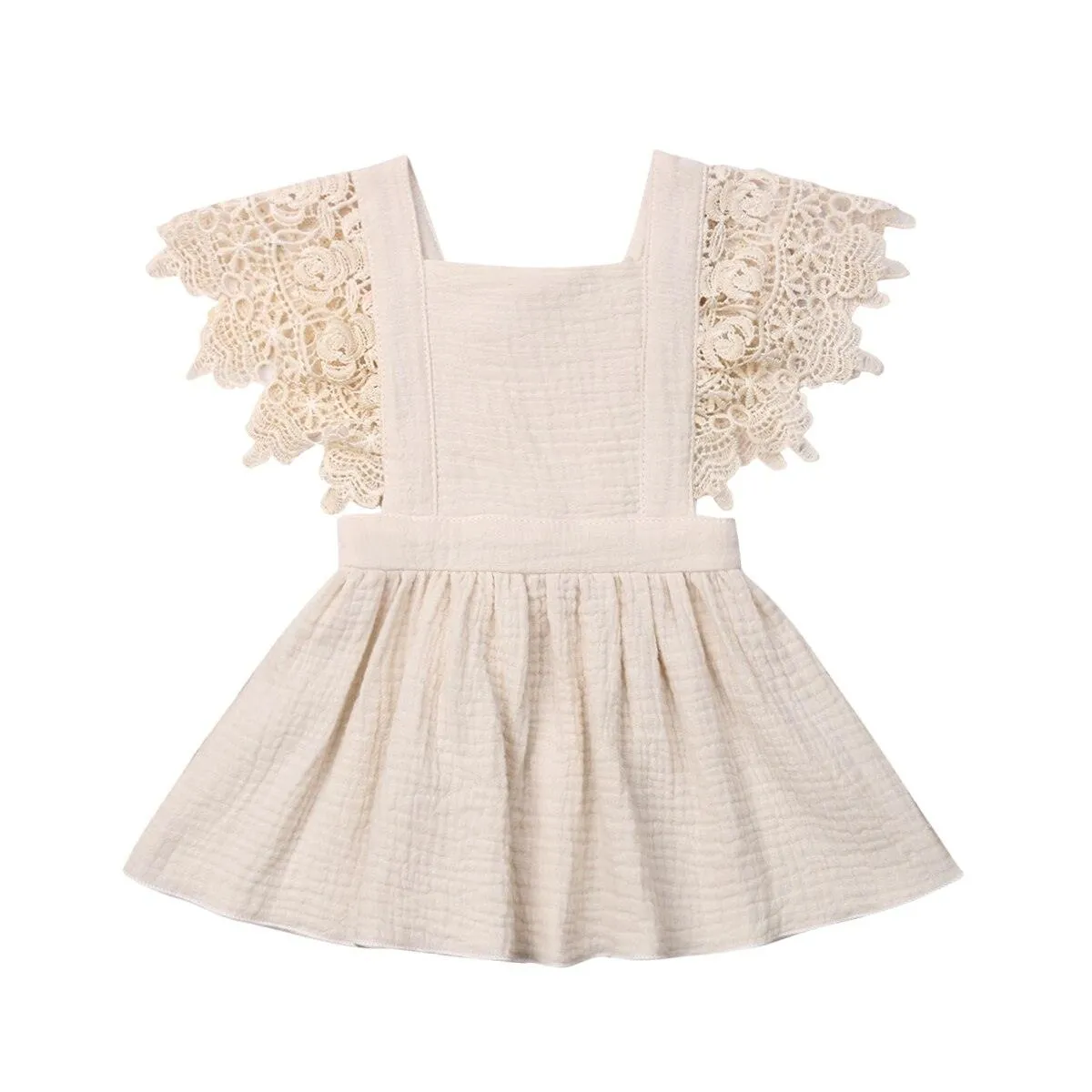 Lace Petal Backless Dress