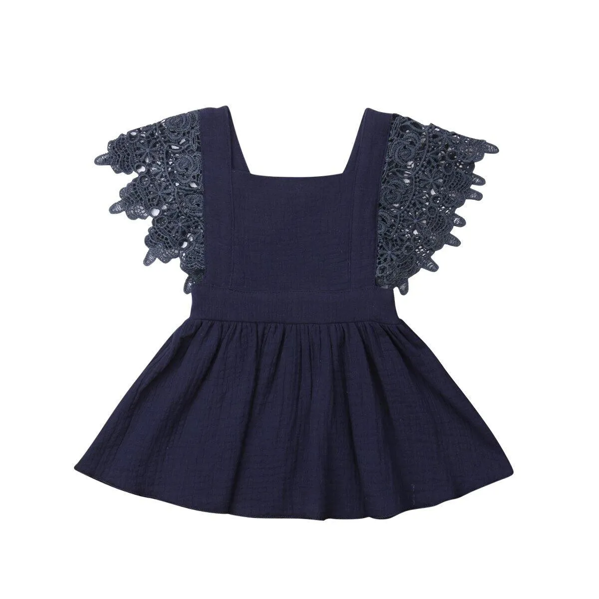 Lace Petal Backless Dress