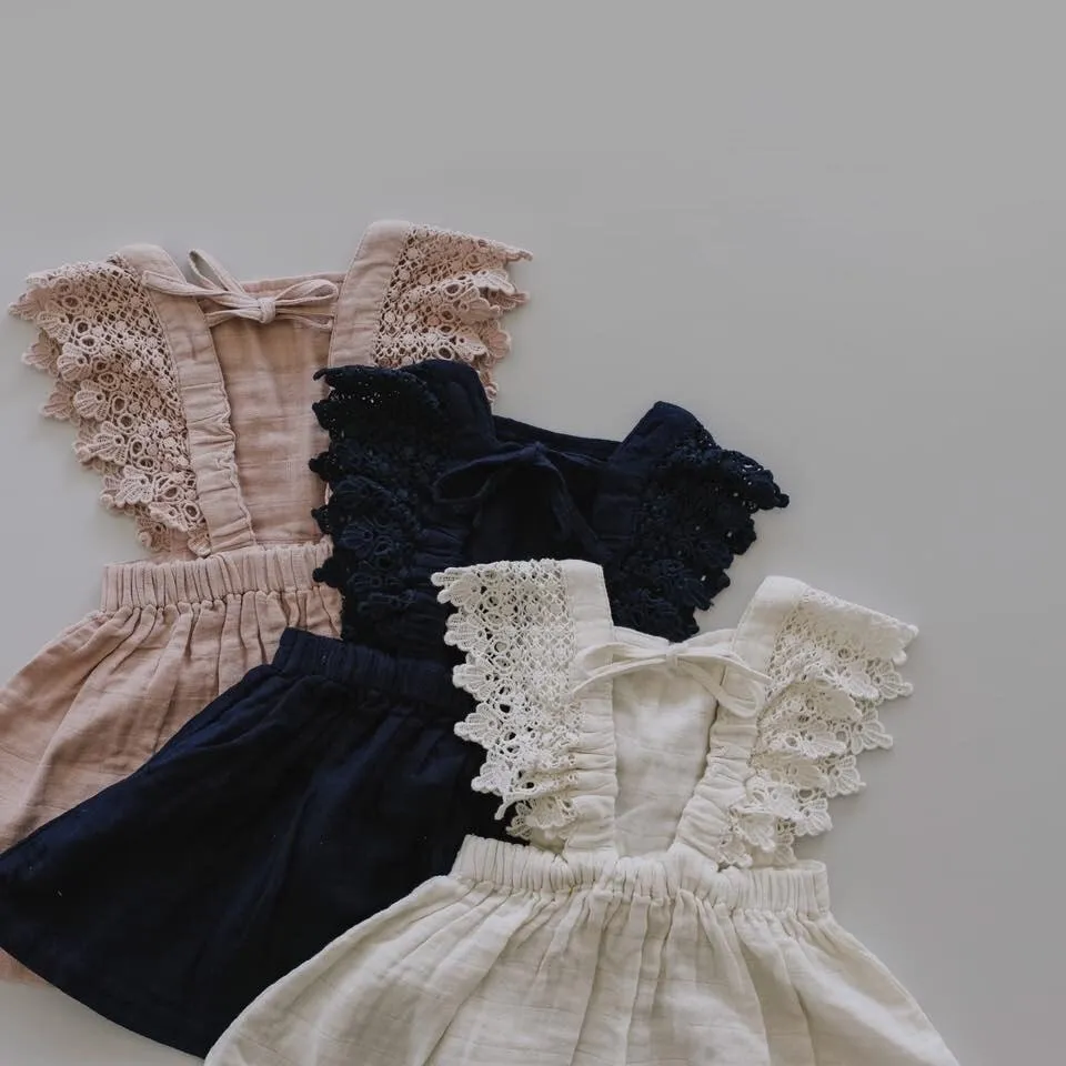 Lace Petal Backless Dress