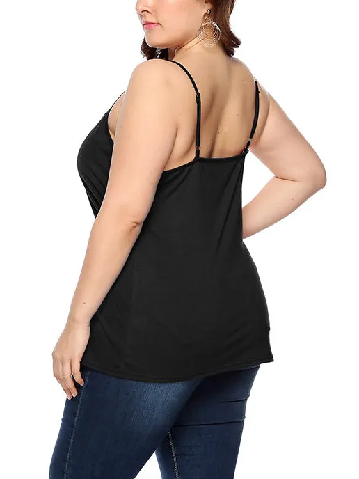 Lace Stitching Slim V-neck Camisole