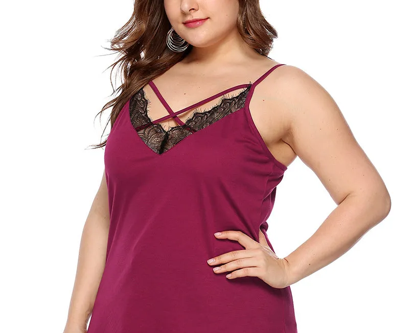 Lace Stitching Slim V-neck Camisole