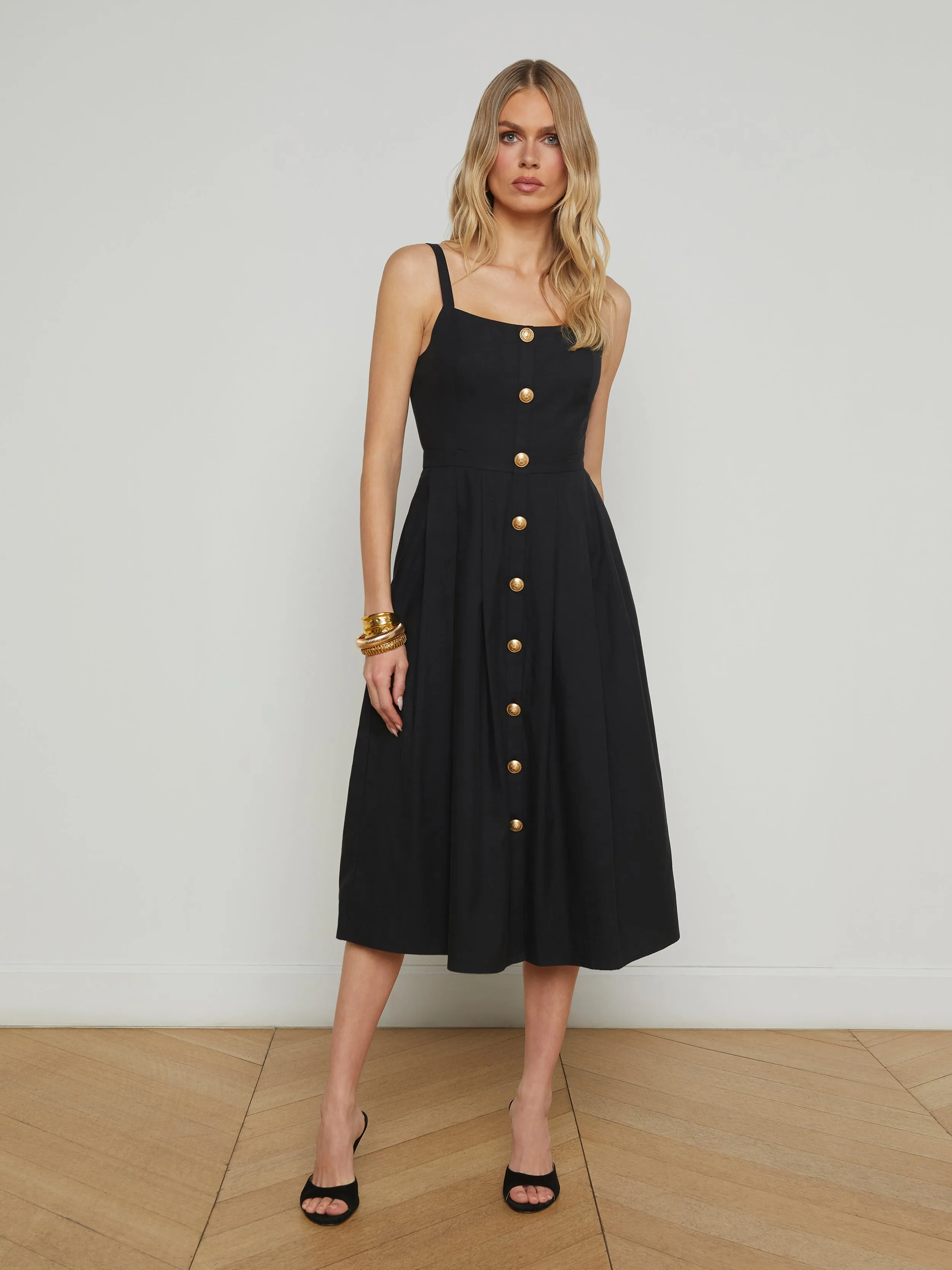 L'AGENCE - Esmerelda Sleeveless Midi Dress - Black