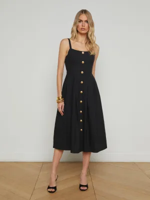 L'AGENCE - Esmerelda Sleeveless Midi Dress - Black