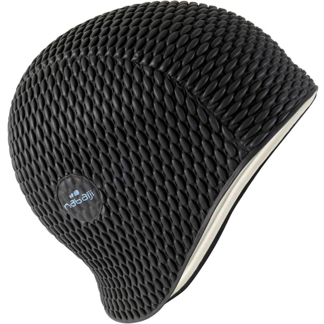 Latex waffle stitch swim cap - One size - Black