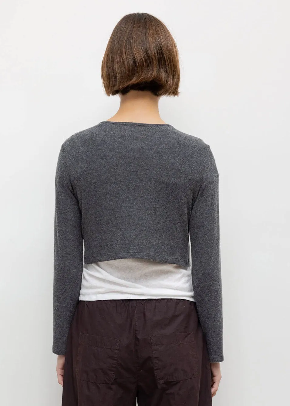 Lauren Crop Cardigan (Charcoal)
