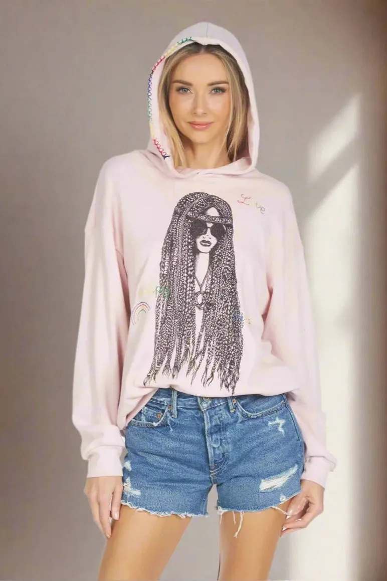 Lauren Moshi Harmony Hippie Girl Hooded Sweater