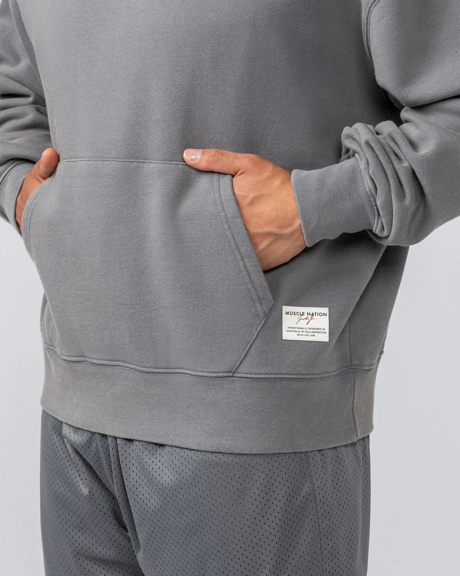 Lee Lem Cropped Hoodie - Washed Platinum Grey