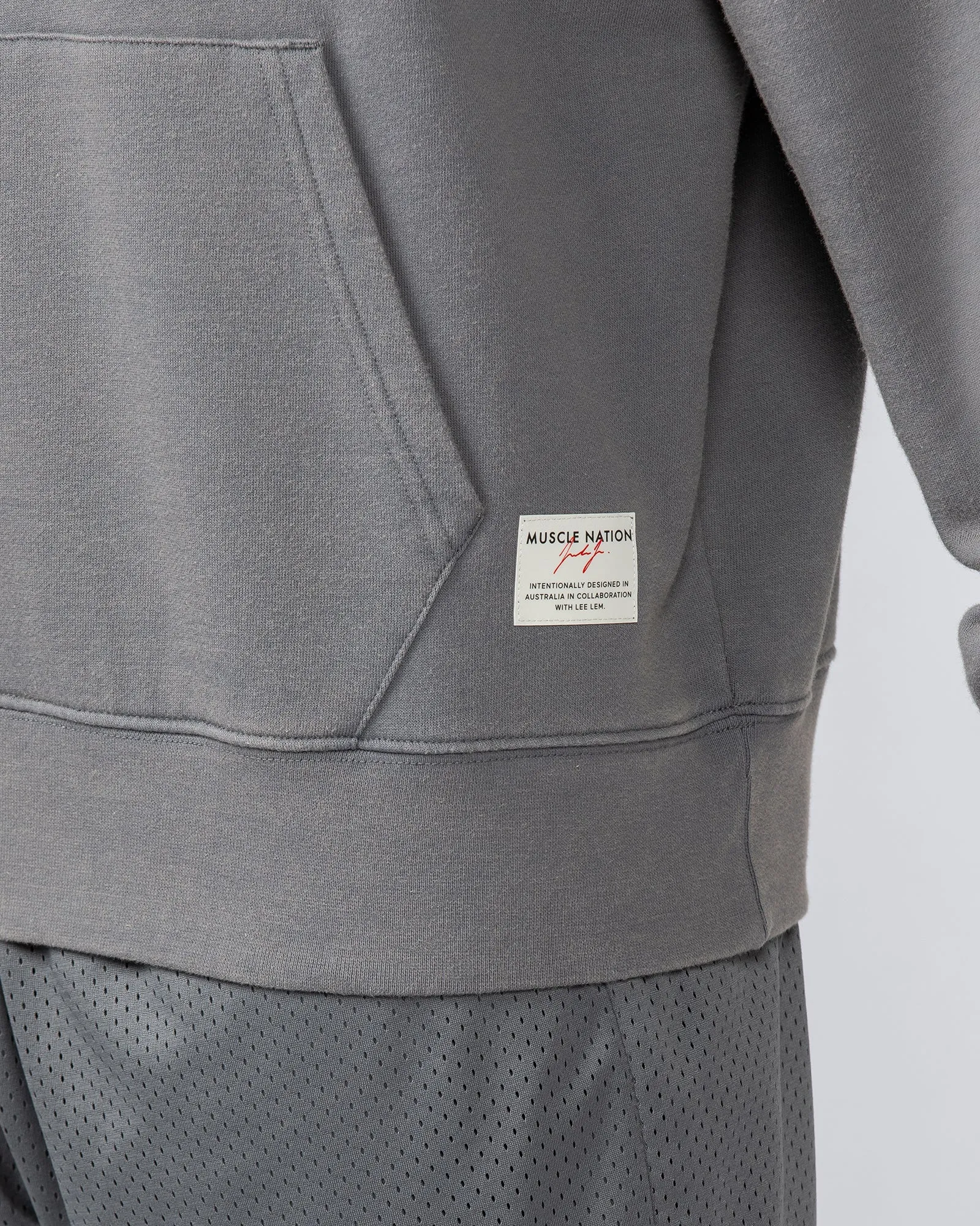 Lee Lem Cropped Hoodie - Washed Platinum Grey