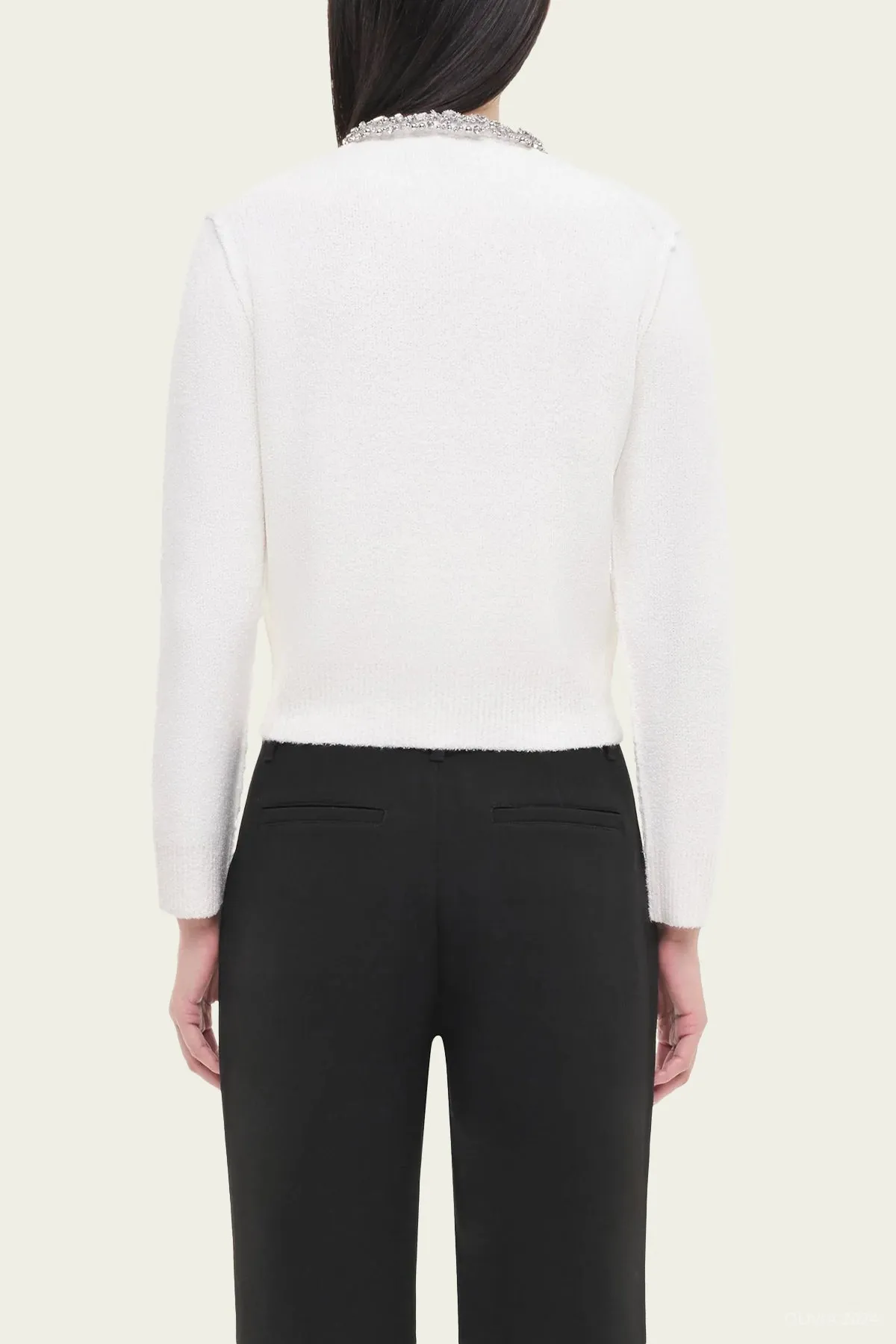 Leighton Boucle Cardigan in Ivory
