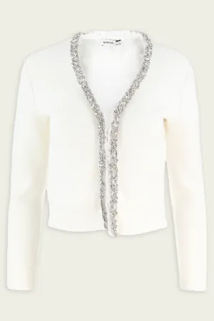 Leighton Boucle Cardigan in Ivory