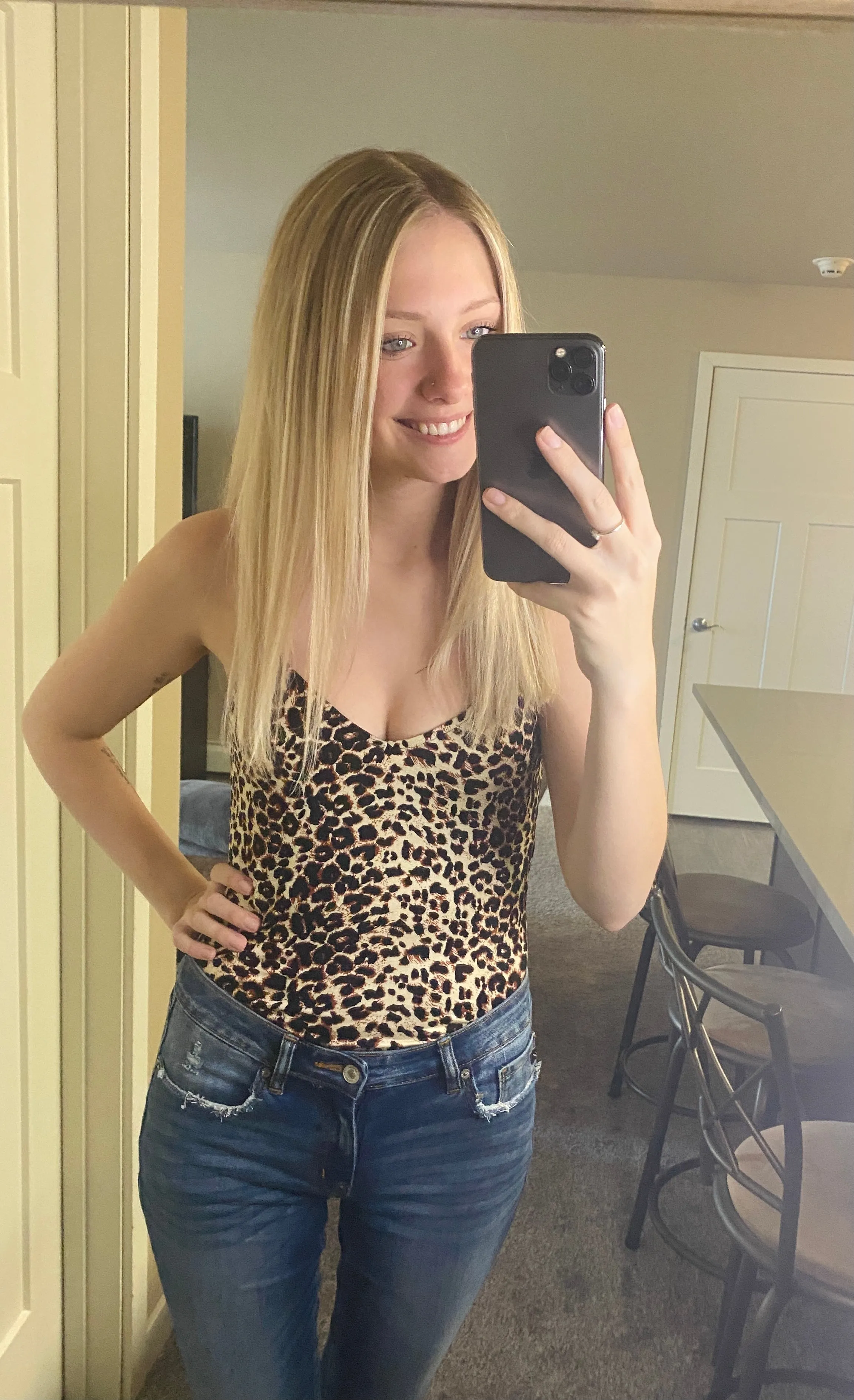LEOPARD SPAGHETTI STRAP BODY SUIT