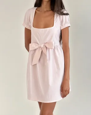 Leshiana Mini Dress in Poplin Light Pink
