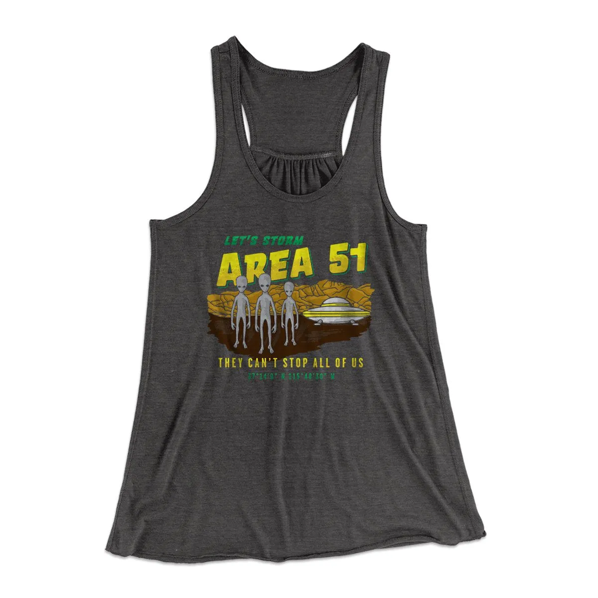 Let's Storm Area 51 Funny Women's Flowey Tank Top