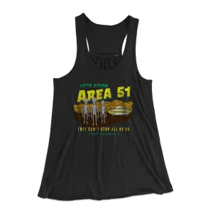 Let's Storm Area 51 Funny Women's Flowey Tank Top