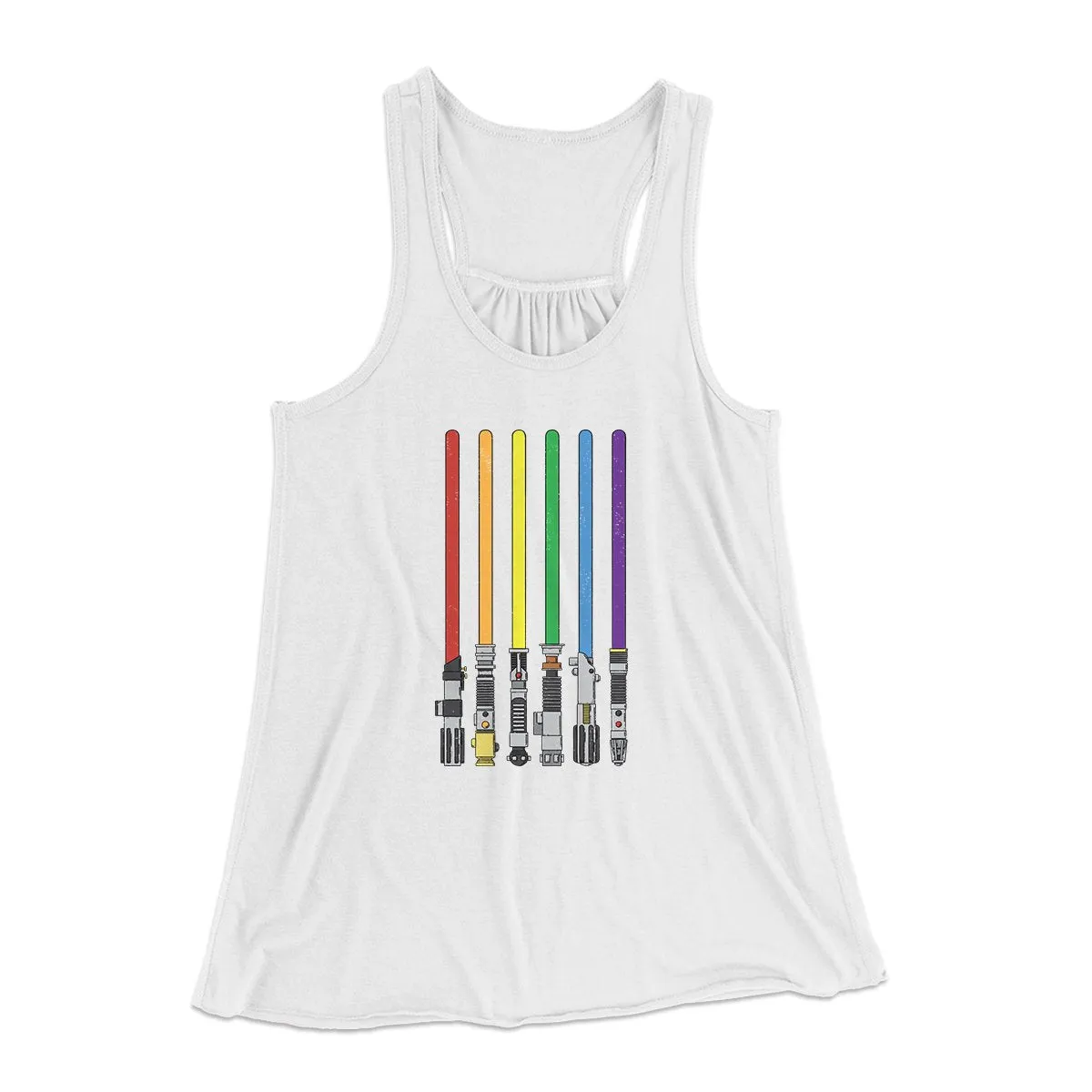 Lightsaber Color Rainbow Women's Flowey Tank Top