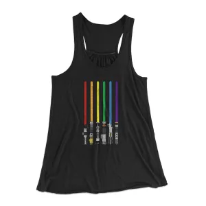 Lightsaber Color Rainbow Women's Flowey Tank Top