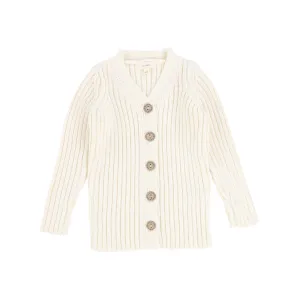 Lil Legs Knit V Cardigan  - Cream