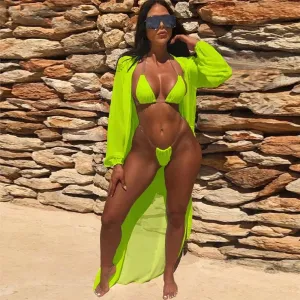 Lime Clear Strap Bikini Set