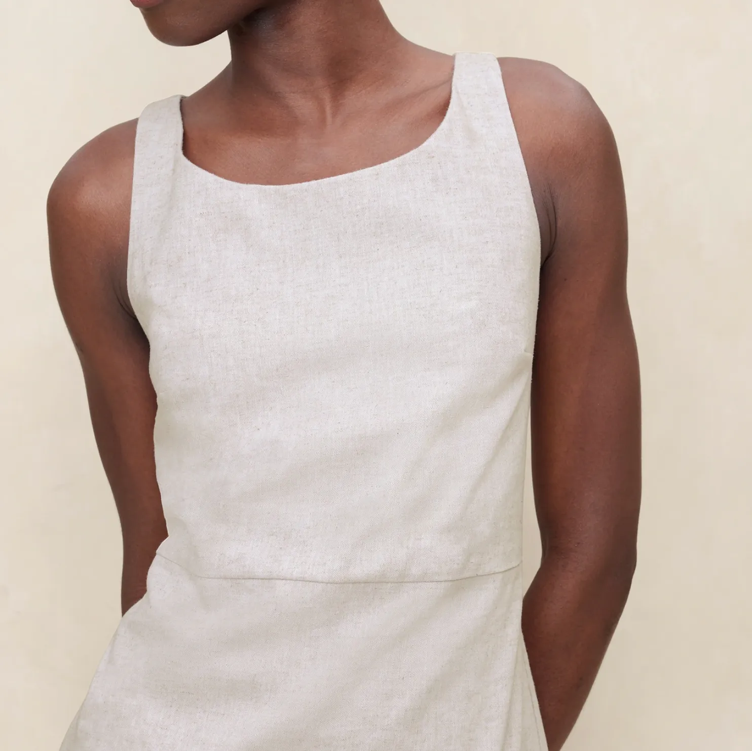 Linen Cotton Sheath Mini Dress