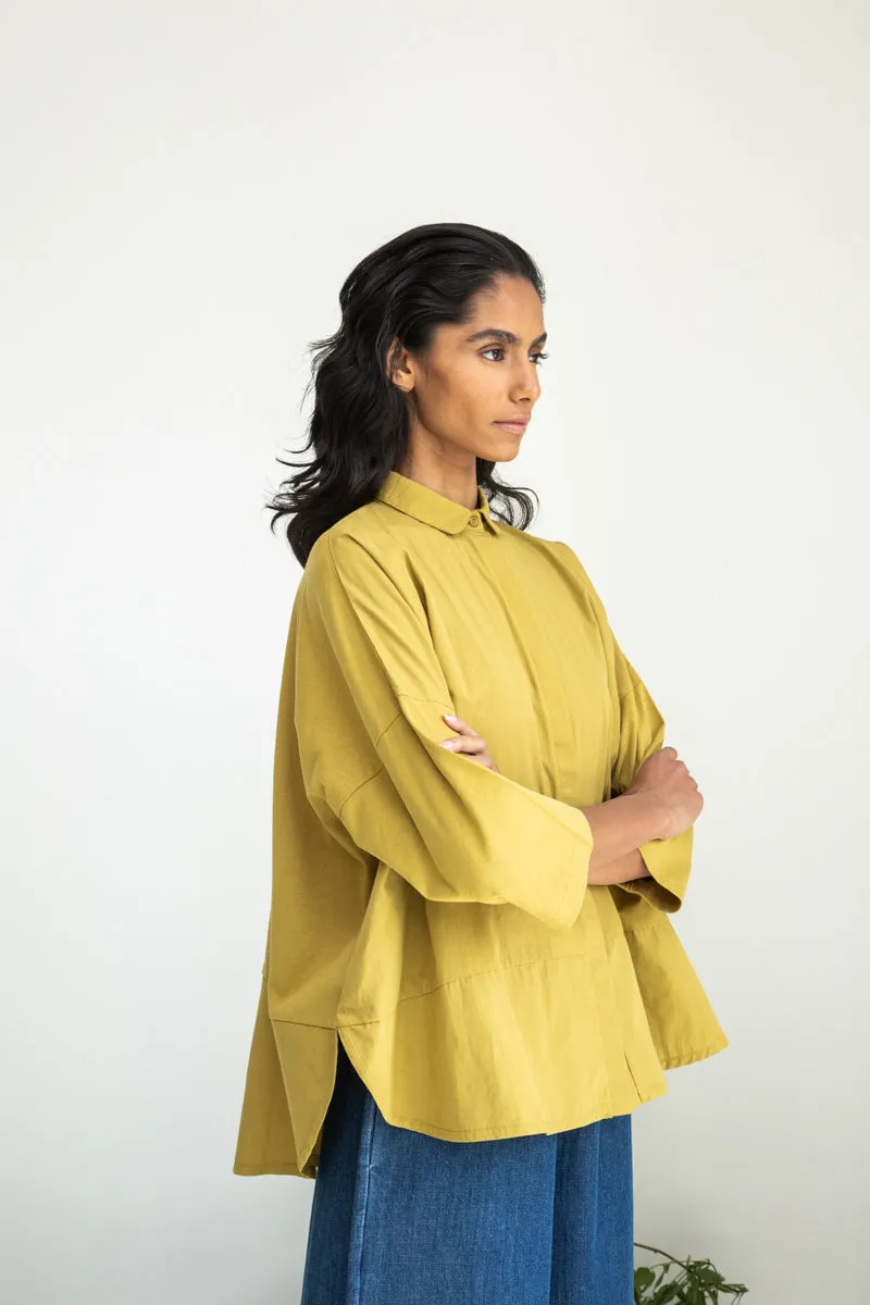 Lissie Organic Cotton Shirt in Bright Olive