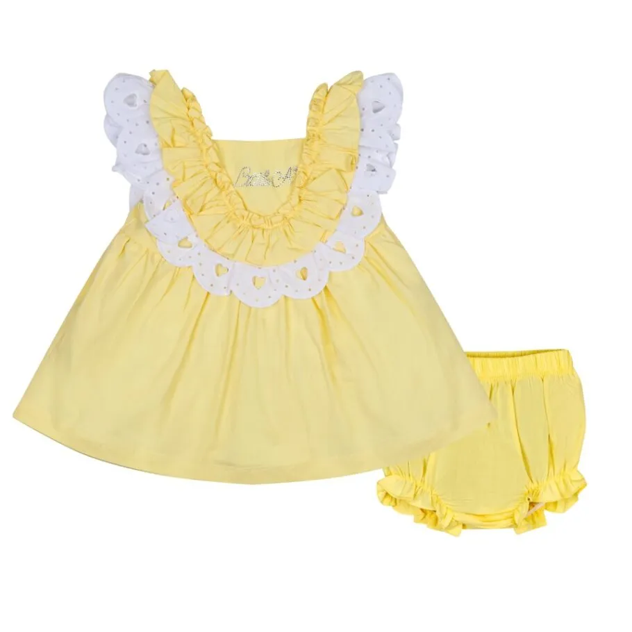 Little A Josephine Poplin Dress - Lemon Cake