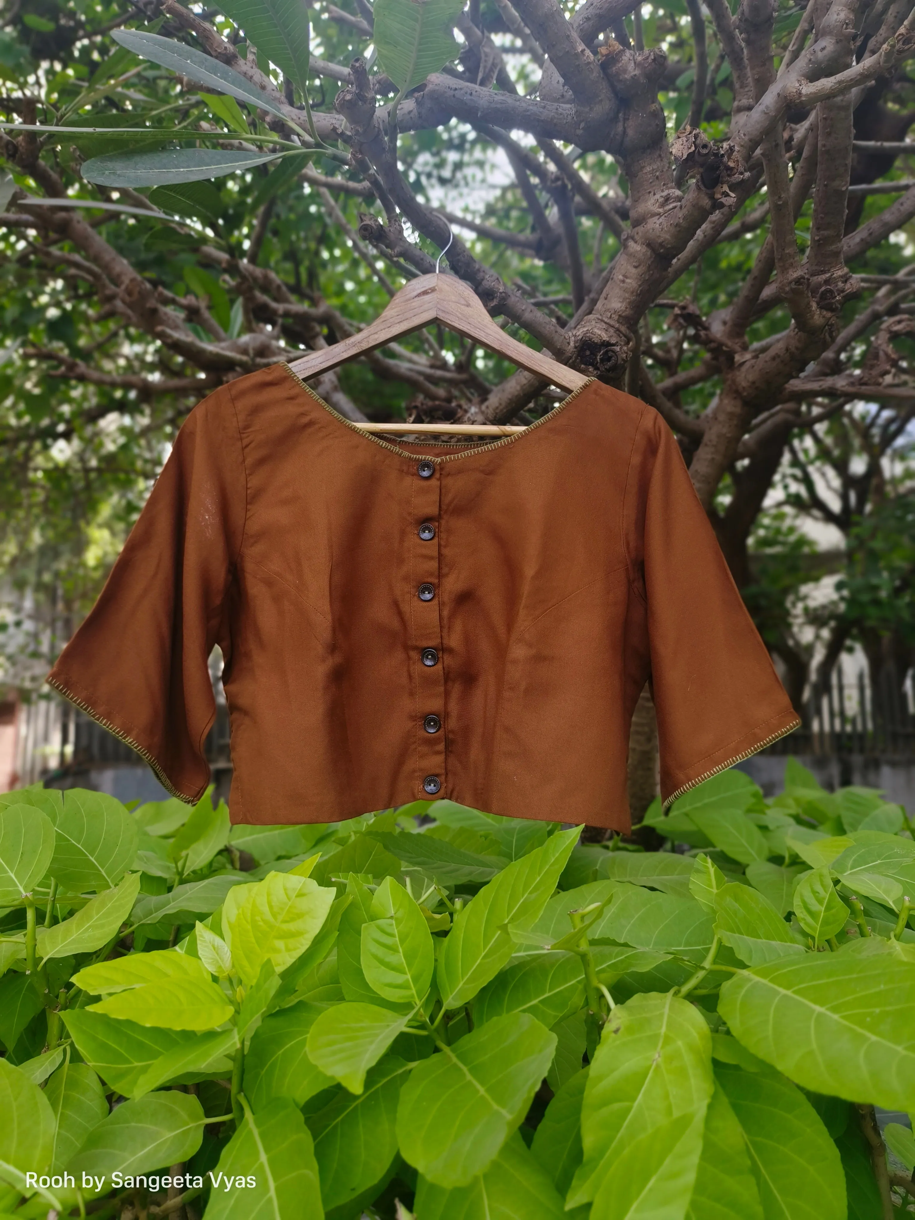 Loose Fit Coffee Brown Blouse