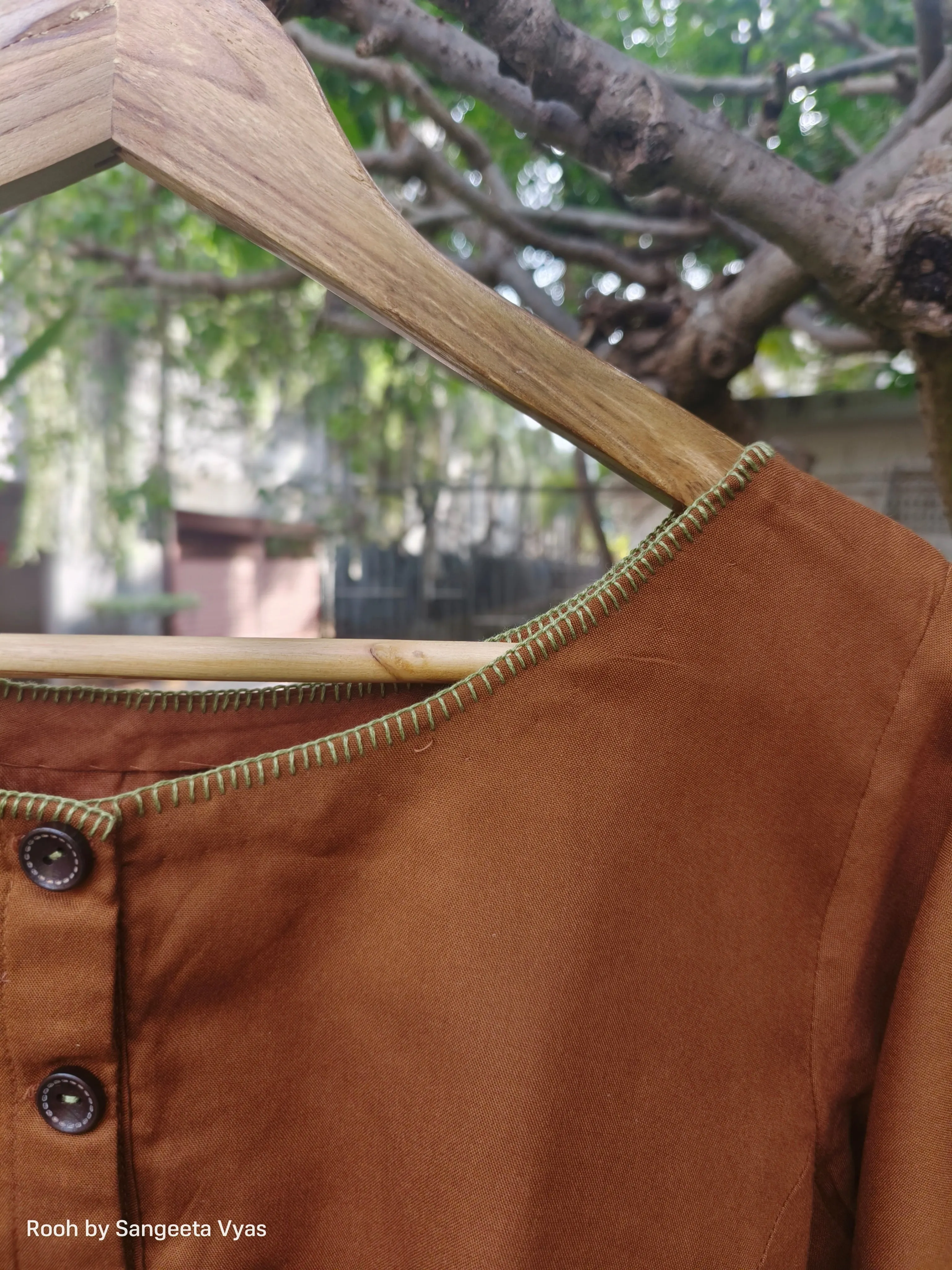 Loose Fit Coffee Brown Blouse