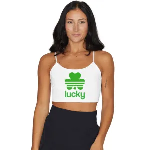 Lucky Clover White Spaghetti Tank
