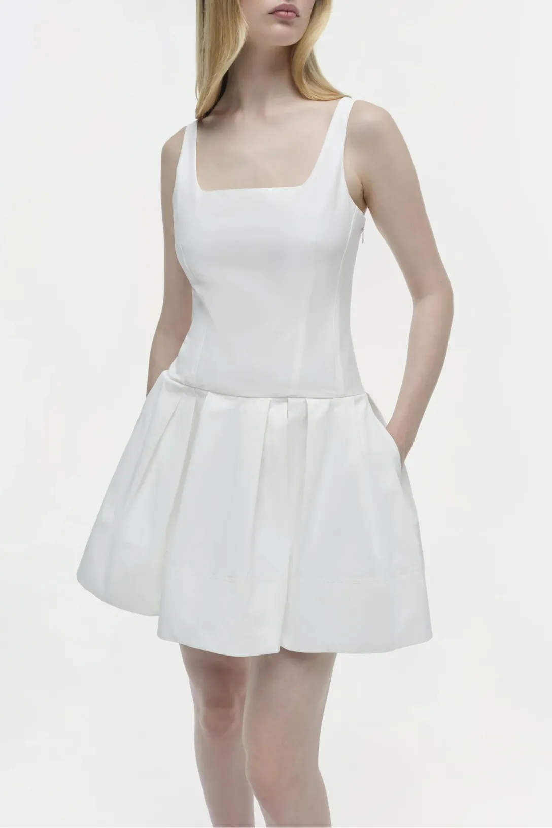 Lucy Cotton Mini Dress | White