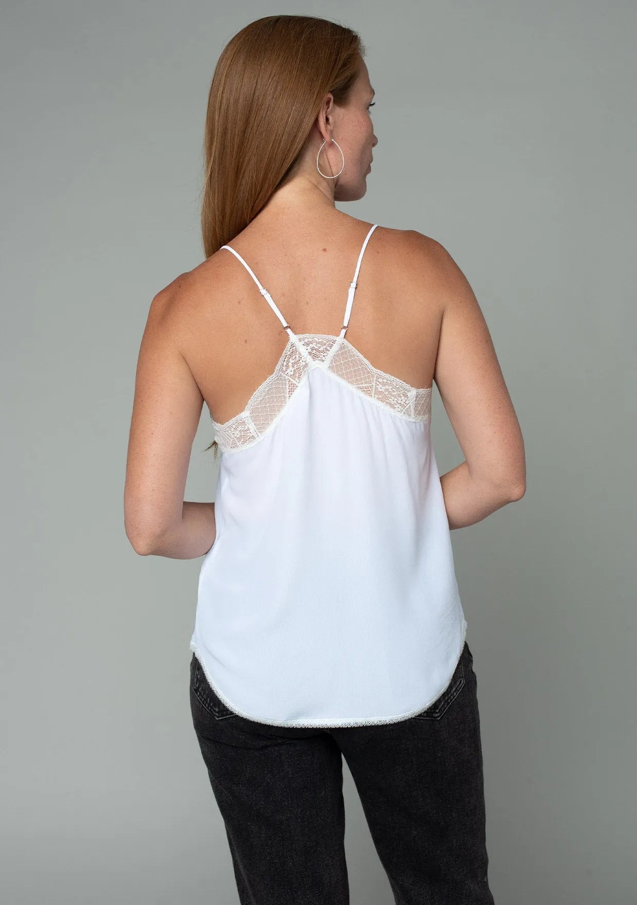 Lura Silky Lace Trim Camisole