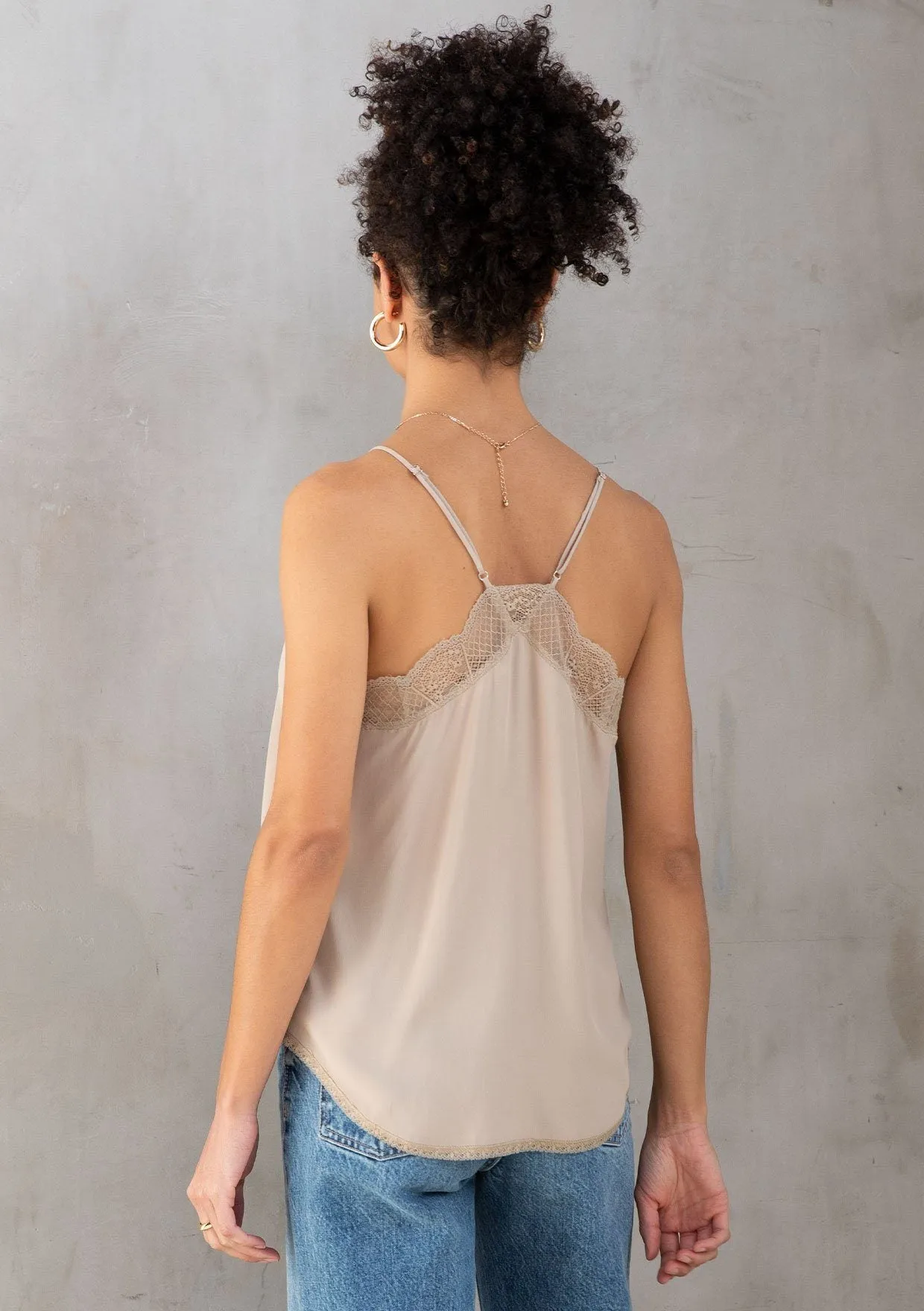 Lura Silky Lace Trim Camisole