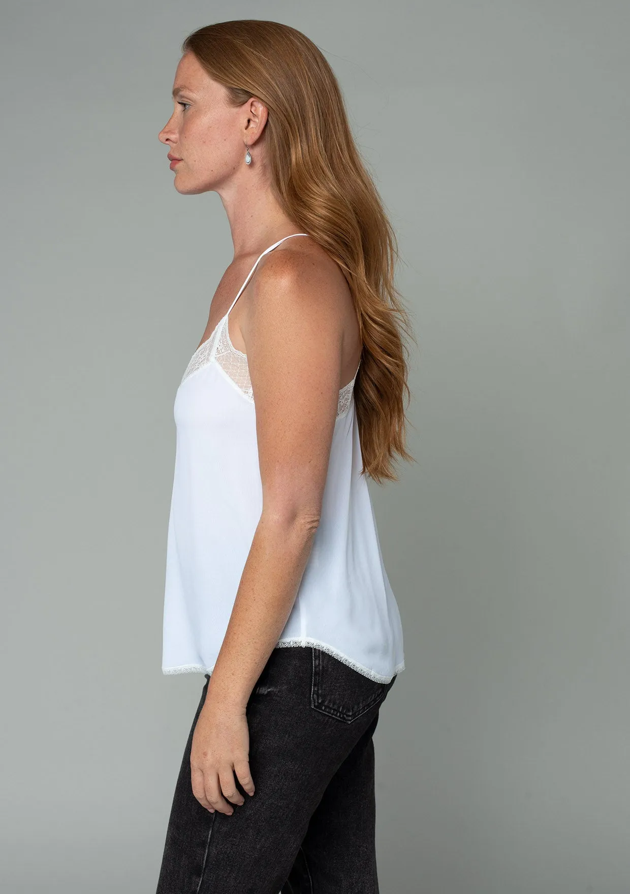Lura Silky Lace Trim Camisole