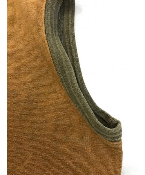 [M] Kapital Pullover One Button Vest Beige Green