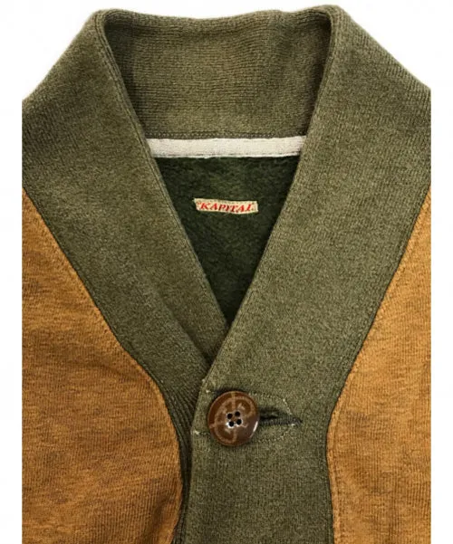 [M] Kapital Pullover One Button Vest Beige Green