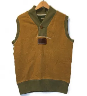 [M] Kapital Pullover One Button Vest Beige Green