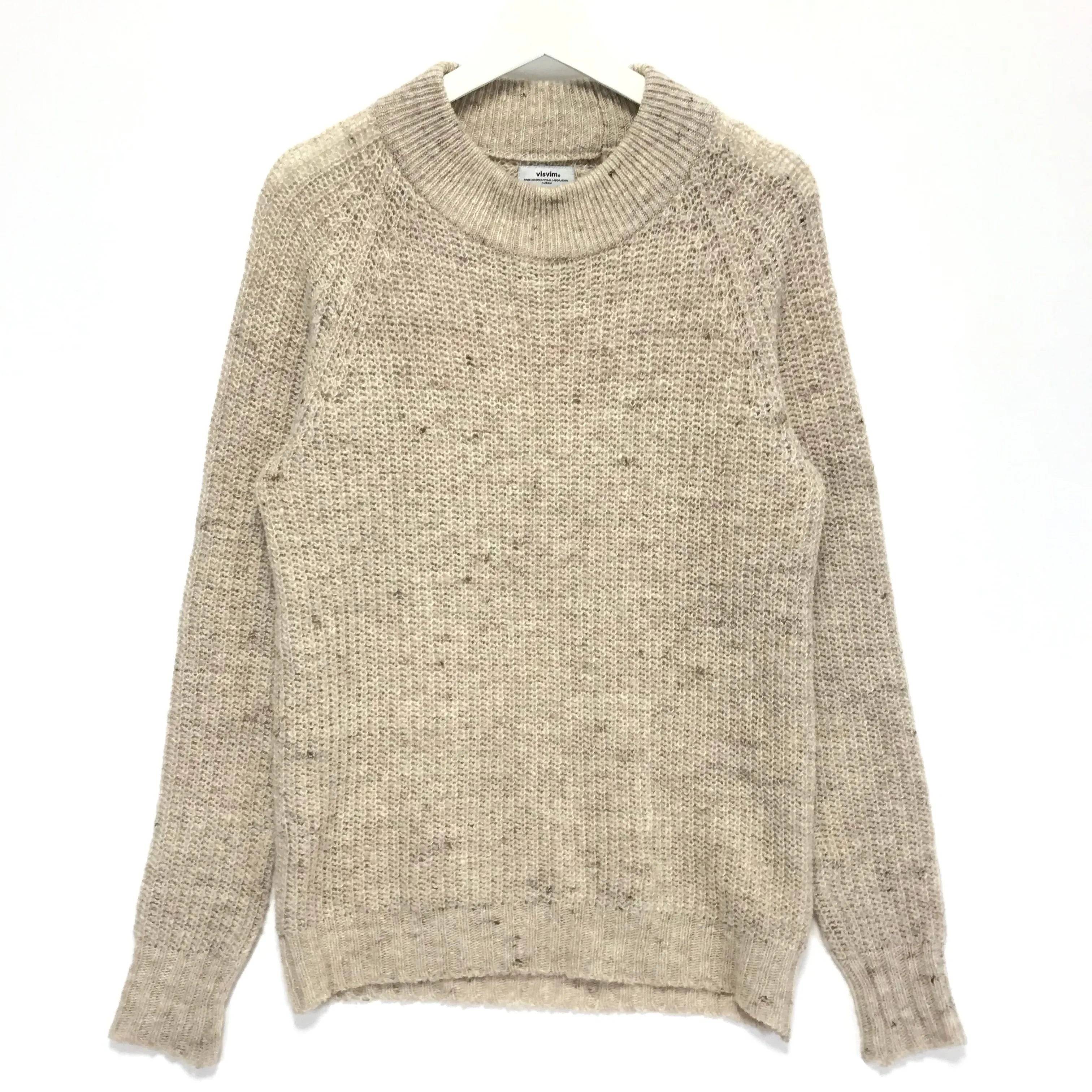 [M] Visvim Mock Neck Woven Sweater Wool Beige